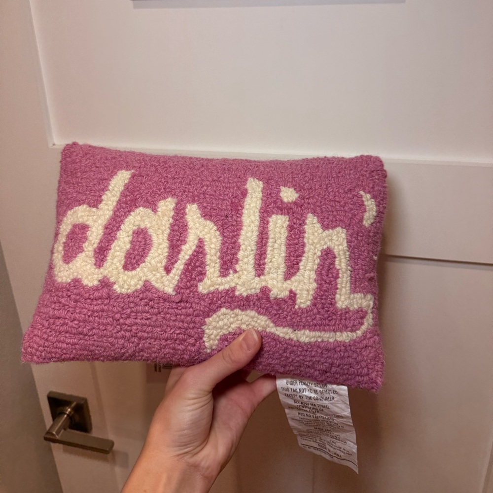 Peking Handicraft “Darlin’” Pink Hook Pillow